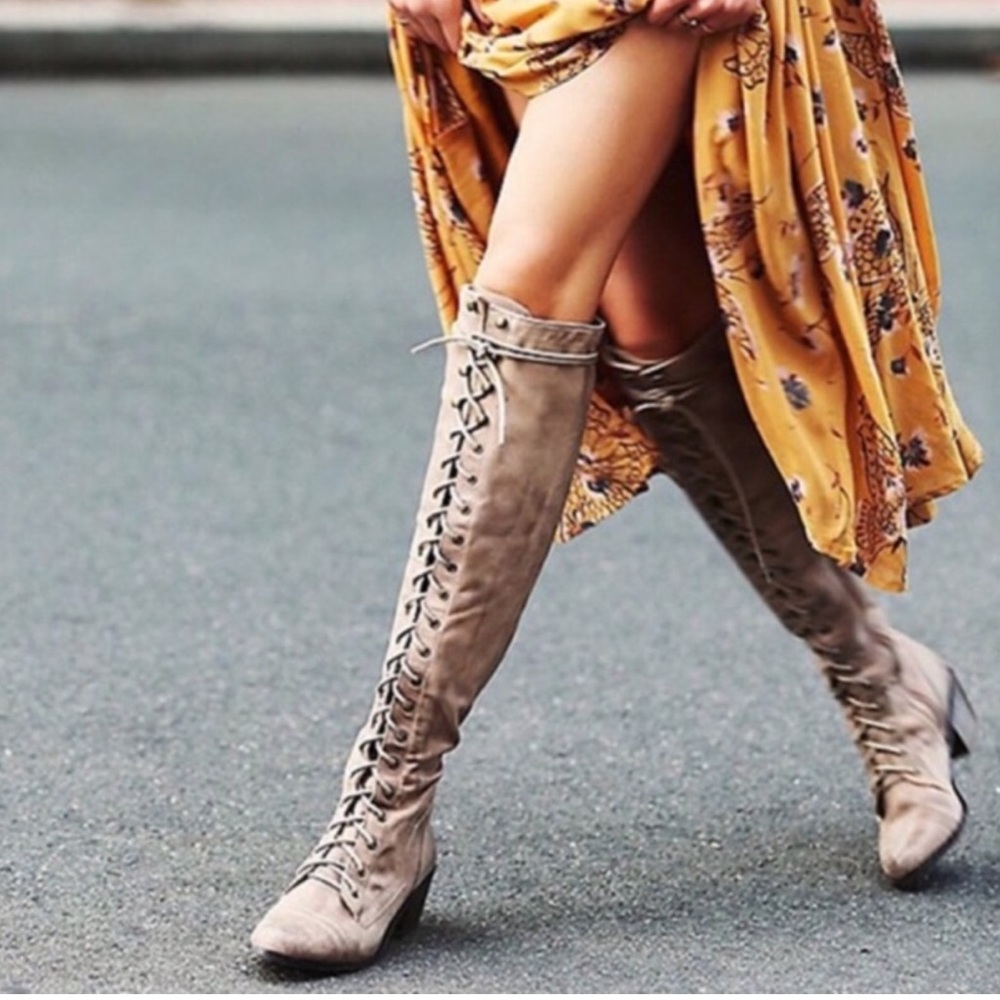 Free People Suede Leather Tennessee Over The Knee Boots Size 37/6.5